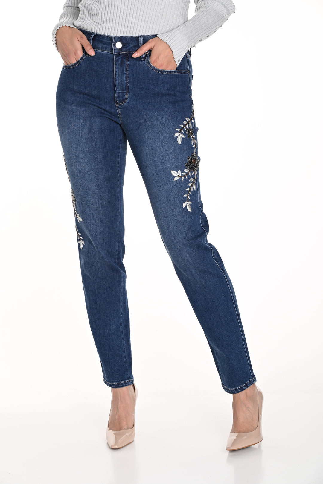 Sz S Frank Lyman women embroidered jeans