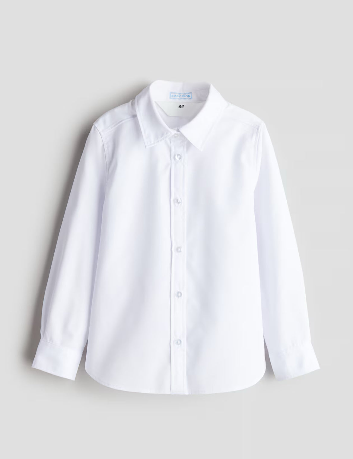 Size US 5T (4-5Y)Easy Iron On H&M White Long Sleeve Button-Up Shirt