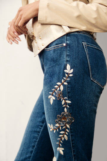 Sz S Frank Lyman women embroidered jeans
