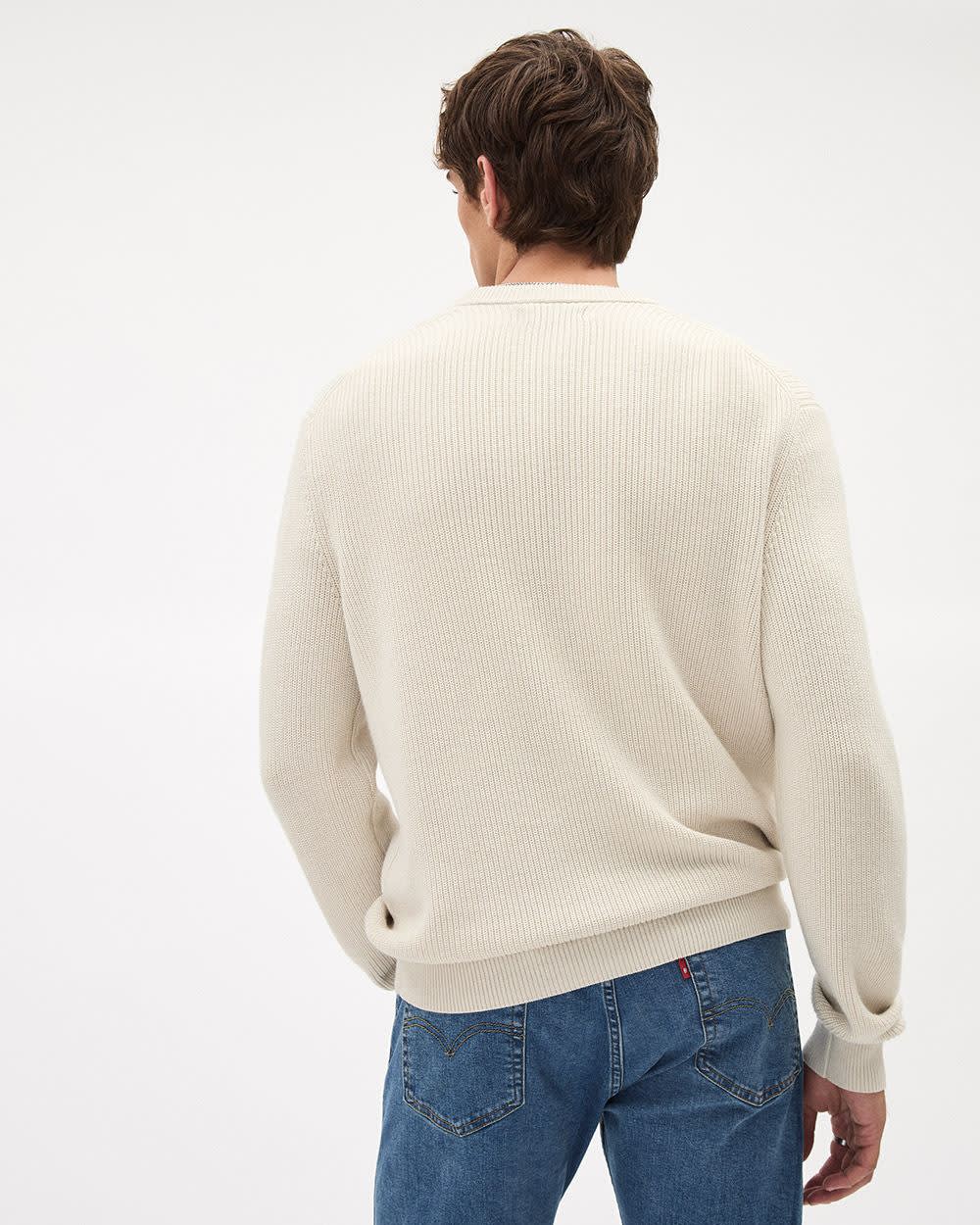 RW&CO Men's Long-Sleeve Crew-Neck Sweater essential beige