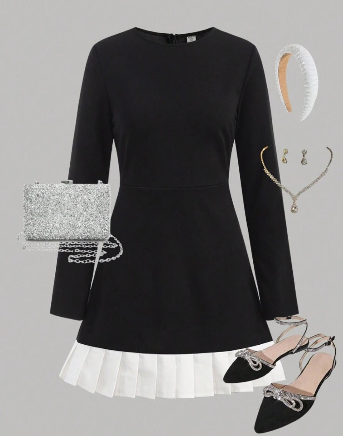 Elegant Black and White Dress