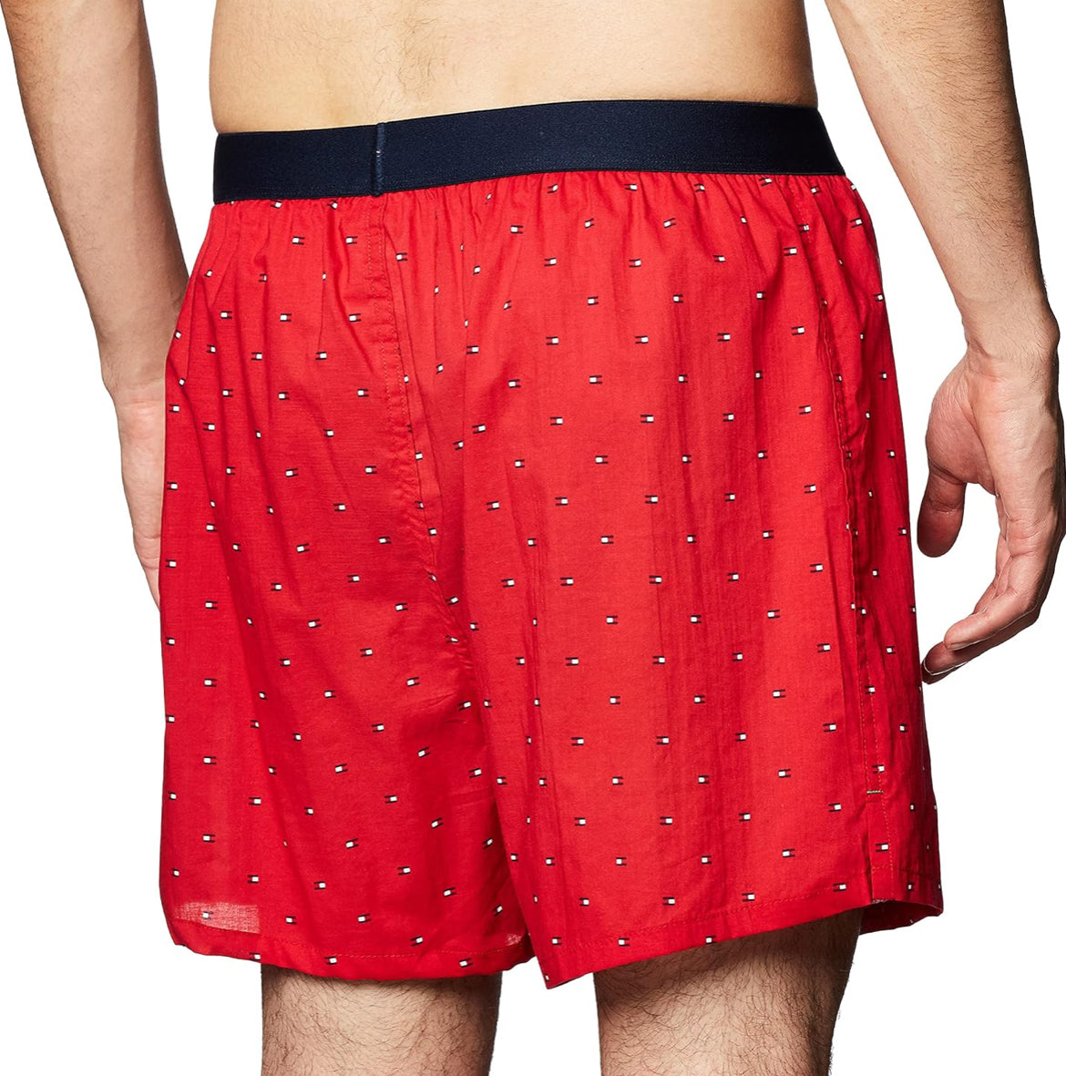 Tommy Hilfiger Mens Woven Boxer one woven cotton boxer red