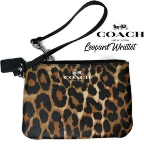 Coach cheetah print wristlet