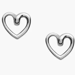 Fossil heart earrings stainless steel stud