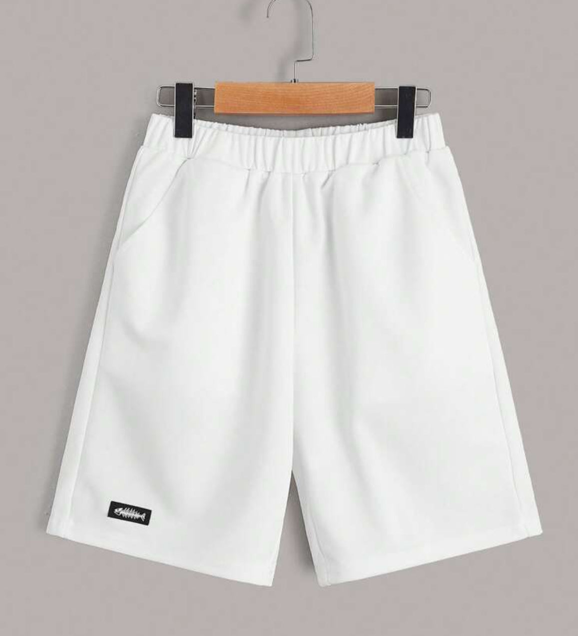 Tween Boy Casual Minimalist Fish Bone Patch Slant Pocket Elastic Waist