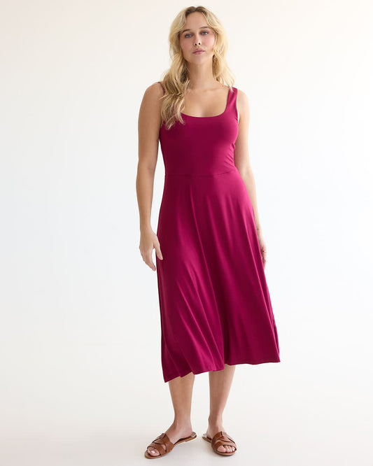 Sz S Reitman’s Sleeveless Midi Dress with Square Neckline
