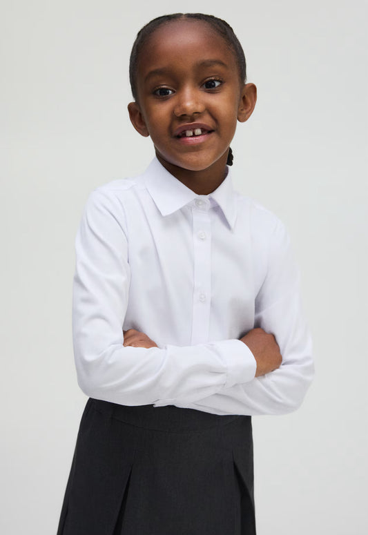 Size US 5T (4-5Y)Easy Iron On H&M White Long Sleeve Button-Up Shirt