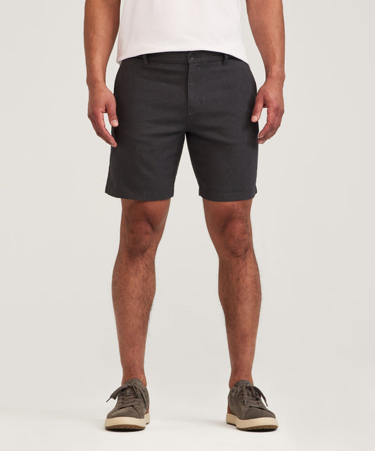 Sz 32 chino Denver Hayes Men's 8 Inch inseam Linen Stretch Short Men's black Shorts
