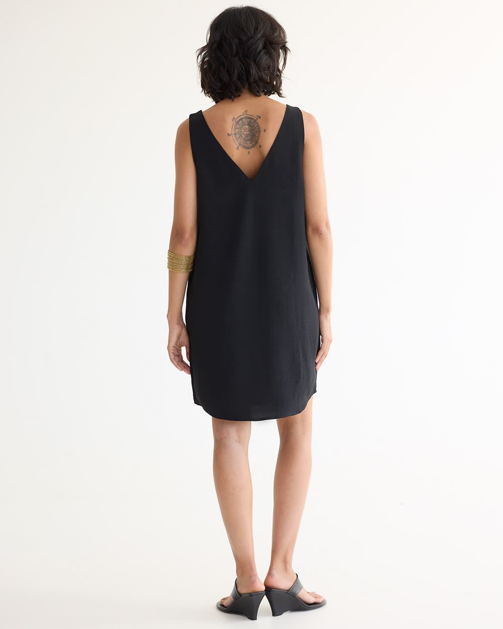Sz XXS reitmans Black Sleeveless V-Neck Dress sleeveless midi