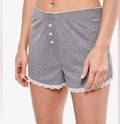 Sz Large la vie en rose Button Plackets Closure Pointelle Shorts - Grey