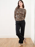 Size Small Jules & Leopold women’s leopard print Long Sleeve Boat Neck top
