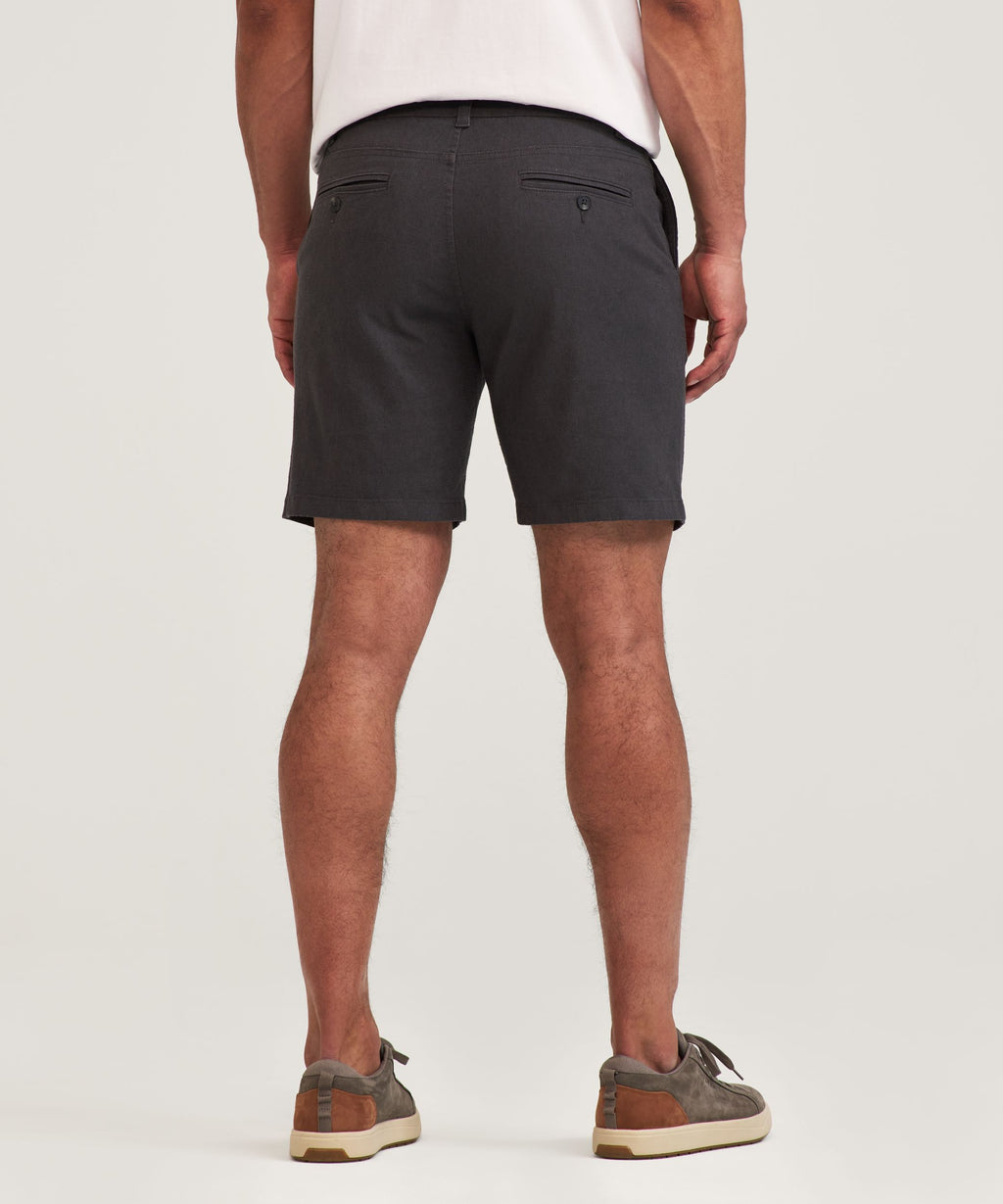 Sz 32 chino Denver Hayes Men's 8 Inch inseam Linen Stretch Short Men's black Shorts