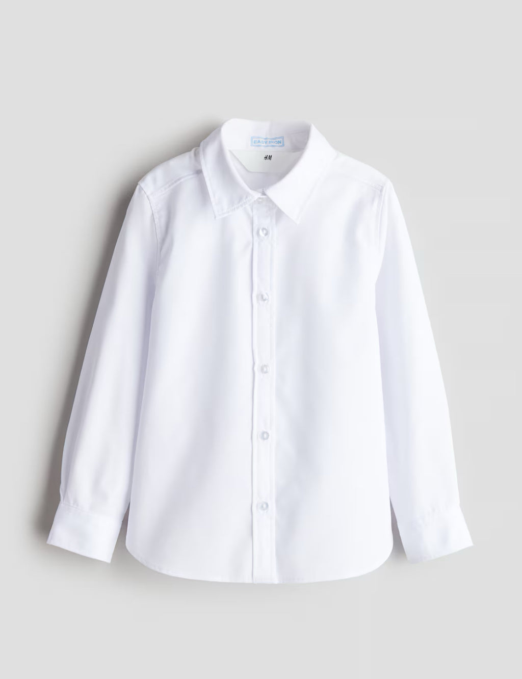 Size US 5T (4-5Y)Easy Iron On H&M White Long Sleeve Button-Up Shirt