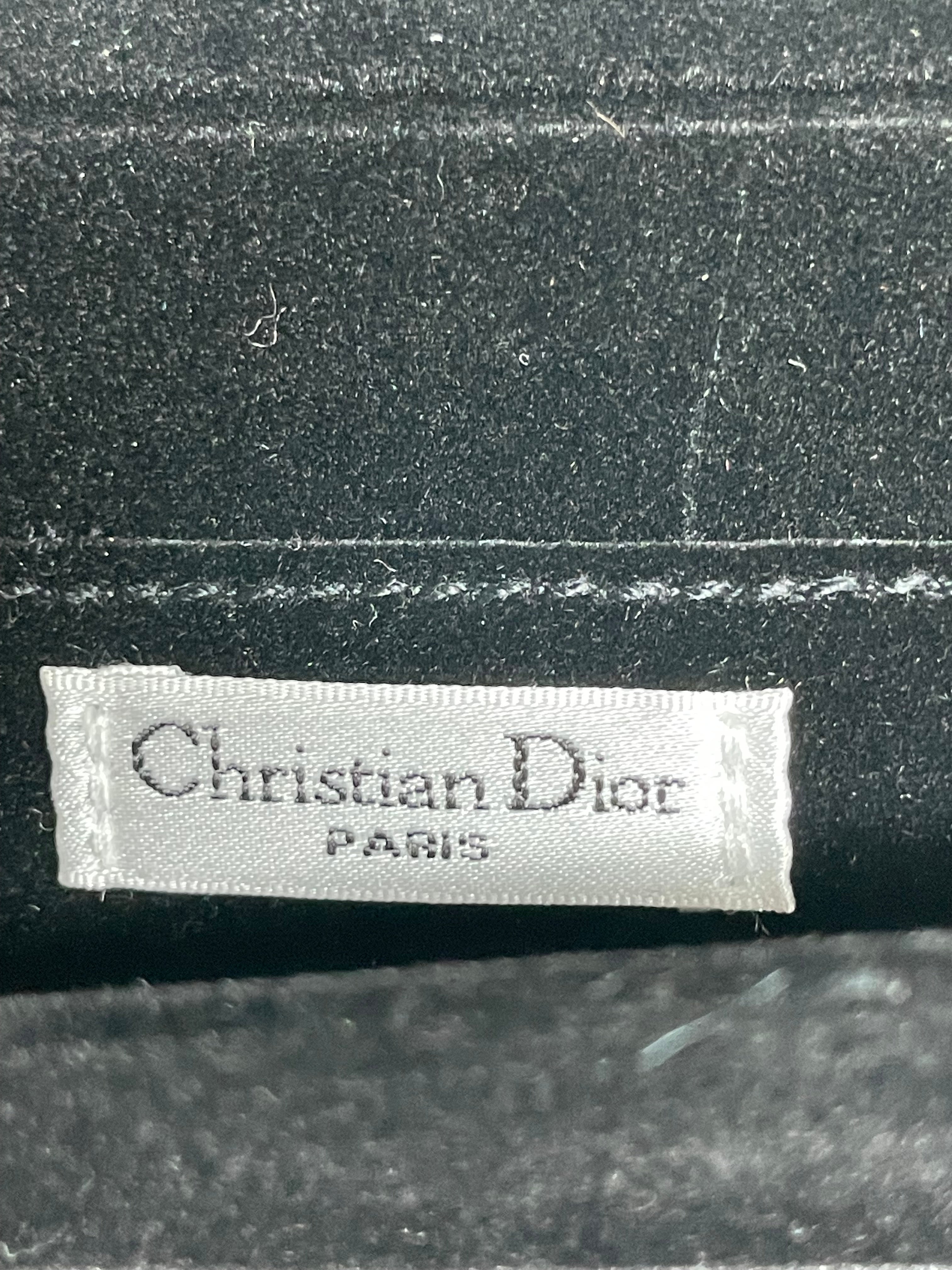 Dior Black Luxury leather sunglasses case foldable, cleaning cloth ,box ,card