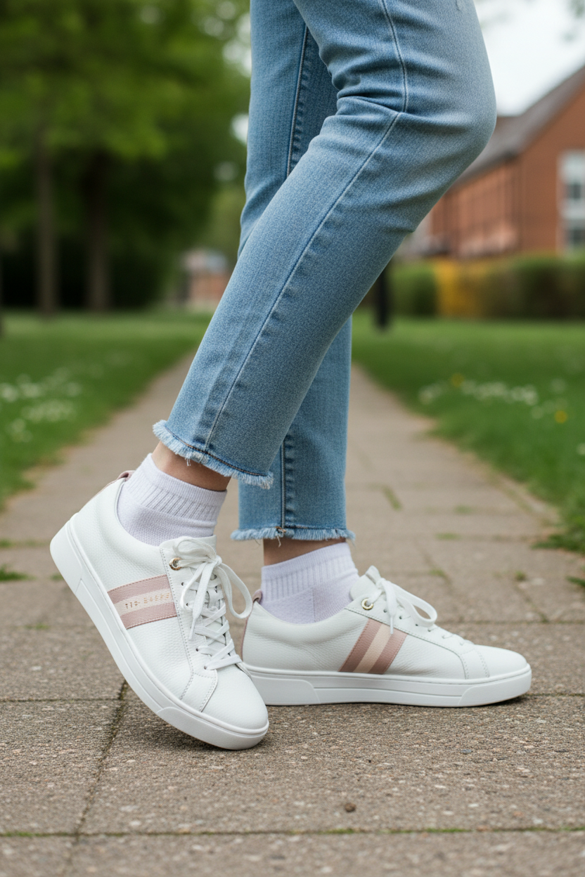 Ted Baker Women's White, pink and Tan Sneakers