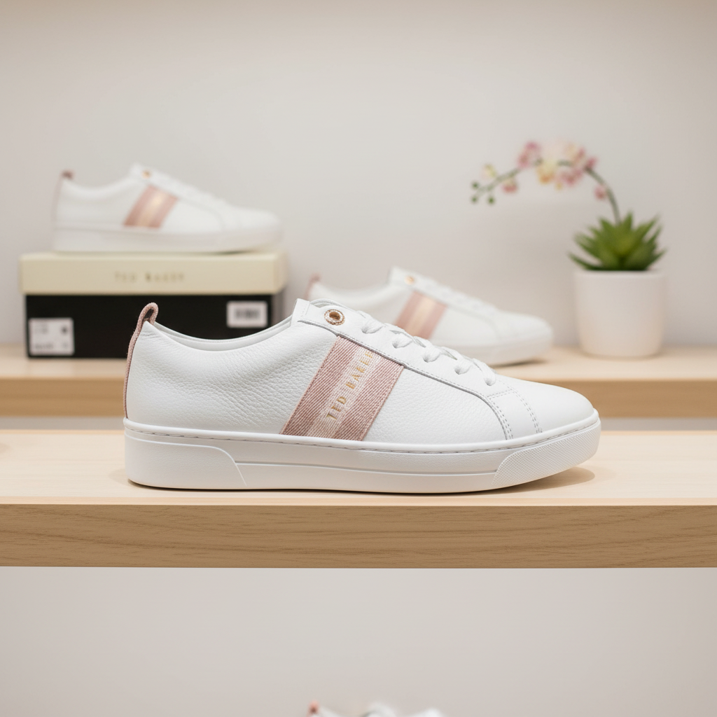 Ted Baker Women's White, pink and Tan Sneakers