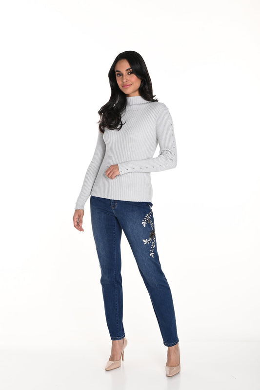 Sz S Frank Lyman women embroidered jeans
