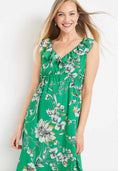 Sz Medium Maurice’s Floral Ruffle Trim Midi Dress
