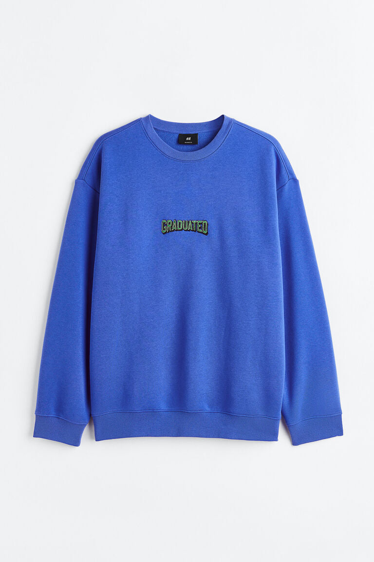Sz XL Men H&M RELAXED FIT SWEATSHIRT Blue Crewneck Sweater
