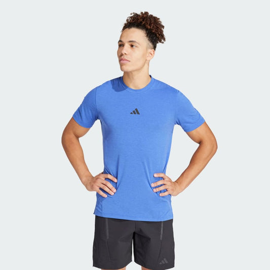 Sz M Adidas Men's Blue Performance Shirt DESIGNED FOR TRAINING TRAINING T-SHIRT Slim fit.