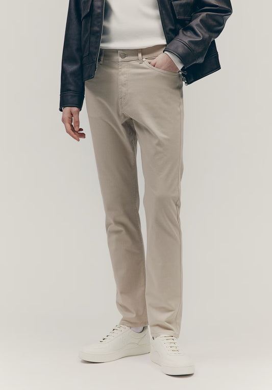 Sz US W32 L 32 H&M slim fit men cotton twill pants light  Beige