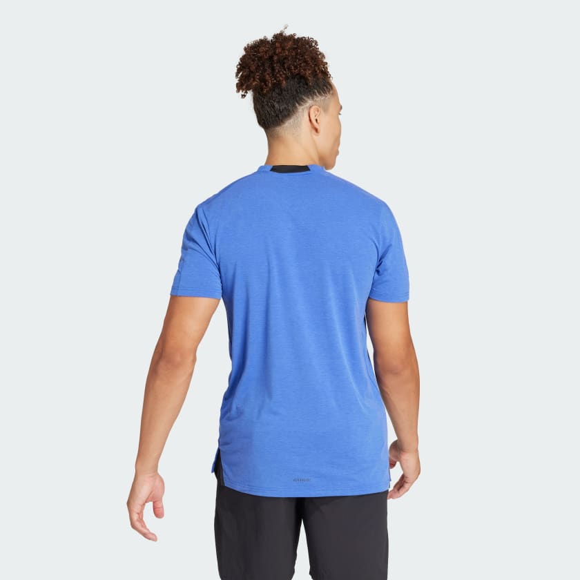 Sz M Adidas Men's Blue Performance Shirt DESIGNED FOR TRAINING TRAINING T-SHIRT Slim fit.