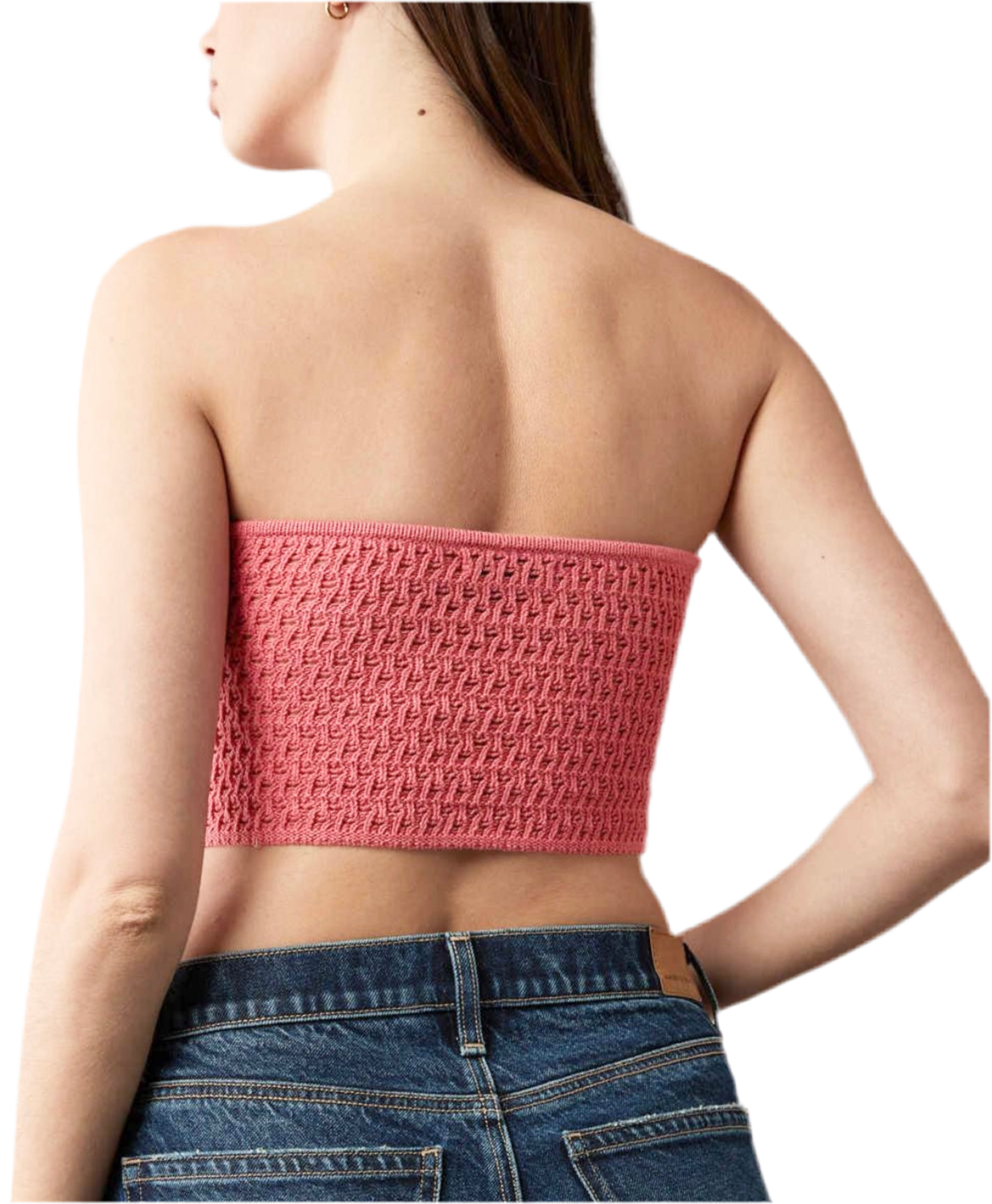 Sz Medium AE Cinch Front Crochet Tube Top Women