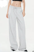 Size L(8-10) Shein Gray Wide-Leg Sweatpants with pockets and drawstring fleece