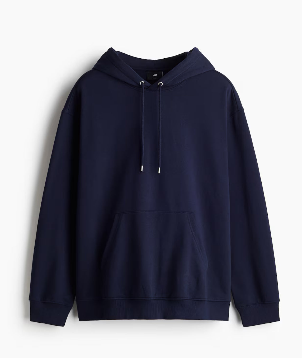 Sz L H&M men’s crewneck pullover hoodie loose fit sweater navy