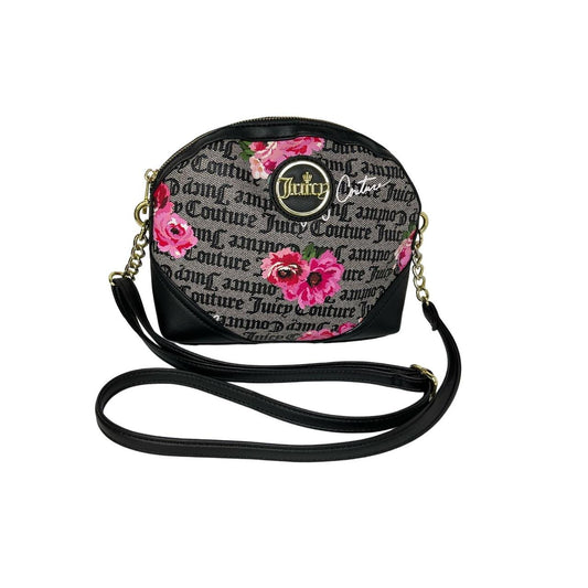 Juicy Couture Black and Pink Dome Crossbody Bag with Gold Hardware