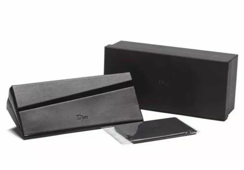 Dior Black Luxury leather sunglasses case foldable, cleaning cloth ,box ,card