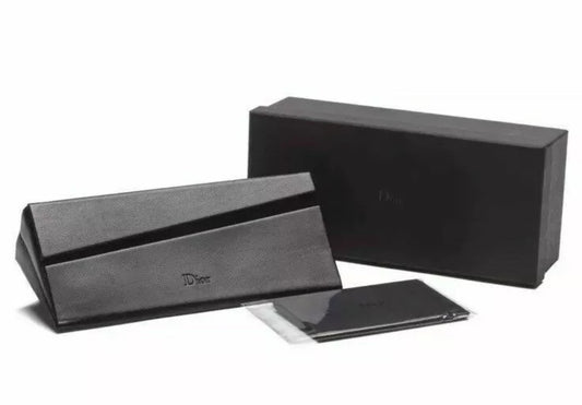 Dior Black Luxury leather sunglasses case foldable, cleaning cloth ,box ,card