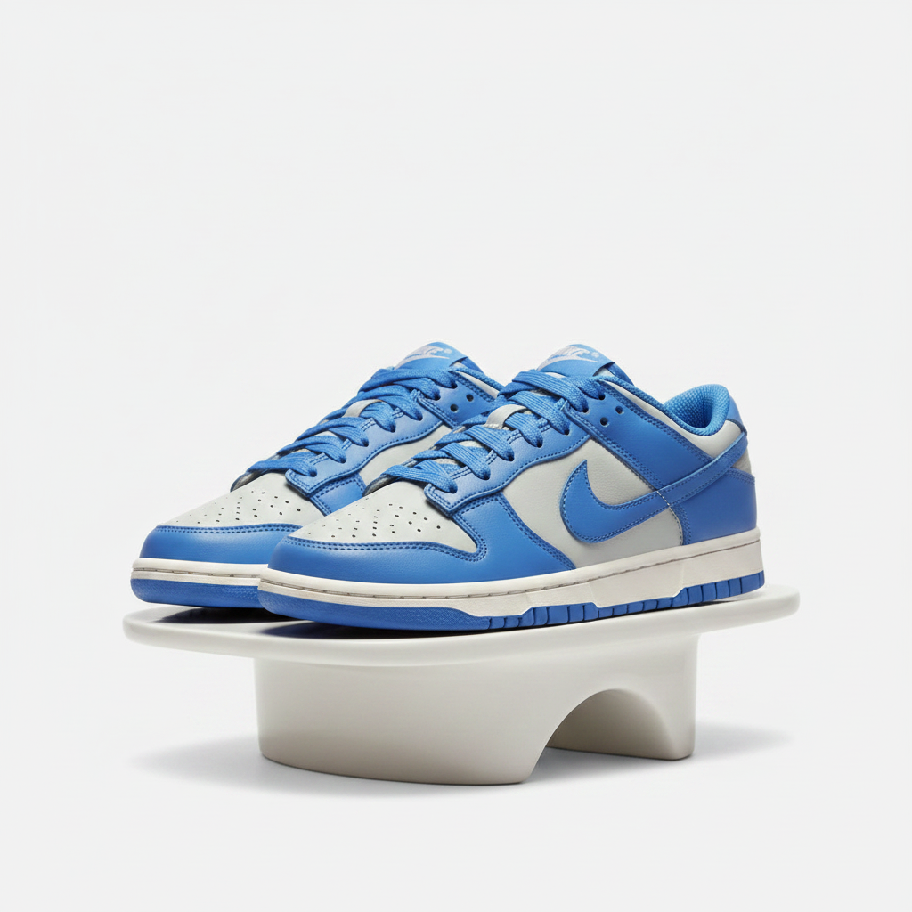 Sz 6.5 Y NIKE DUNK LOW GS LIGHT SILVER / LIGHT PHOTO BLUE - SAIL