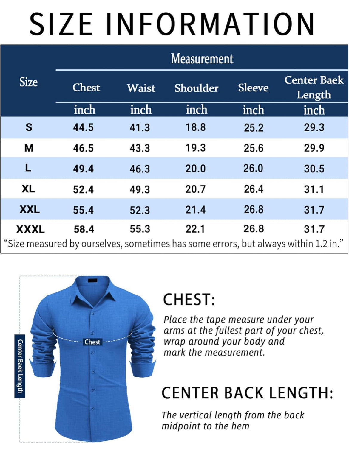 Sz L Coofandy Men's Blue Shirt long sleeve