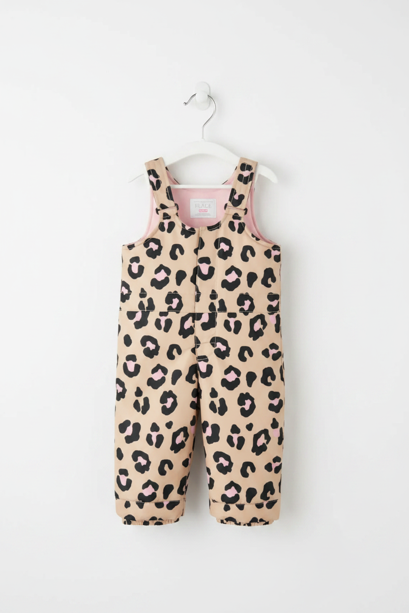 Toddler Girls Leopard Snow Overalls toddler girls