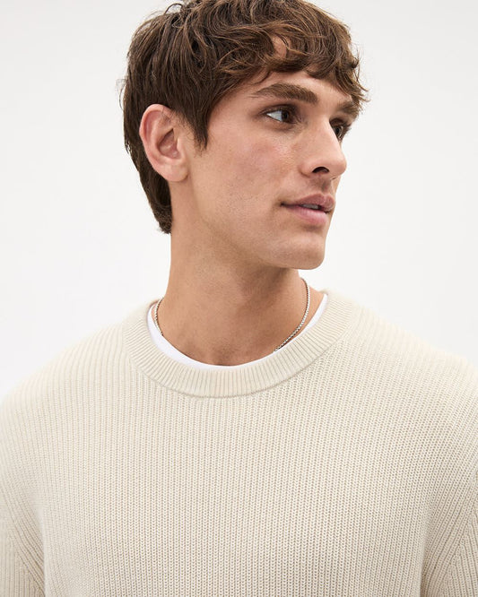 RW&CO Men's Long-Sleeve Crew-Neck Sweater essential beige