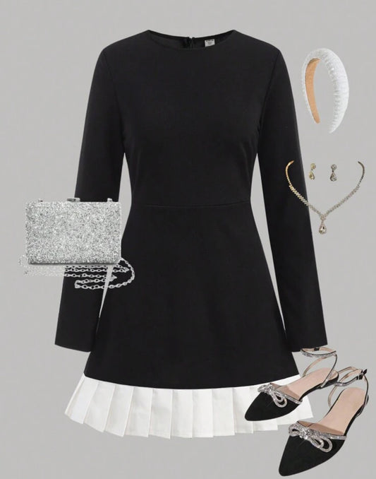 Elegant Black and White Dress