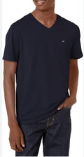 men Tommy Hilfiger short sleeve t shirt V neck black