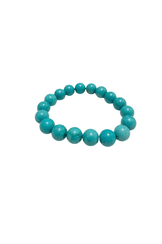 Handmade Turquoise 12mm Bead Bracelet