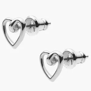 Fossil heart earrings stainless steel stud
